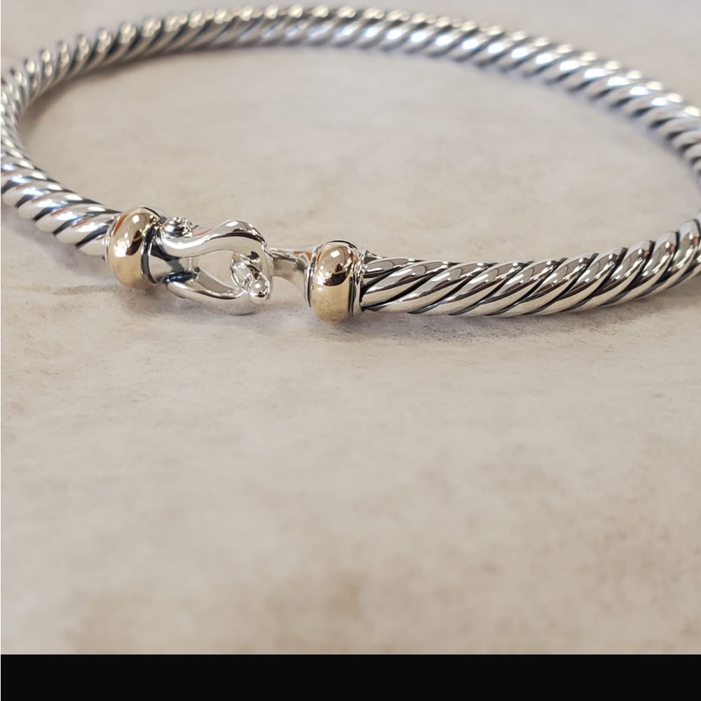 David Yurman 4mm buckle 14k new w authenticity size Large  FLEX
